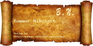 Bammer Nikolett névjegykártya